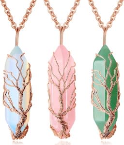 MAIBAOTA 3Pcs Healing Crystal Necklace Set