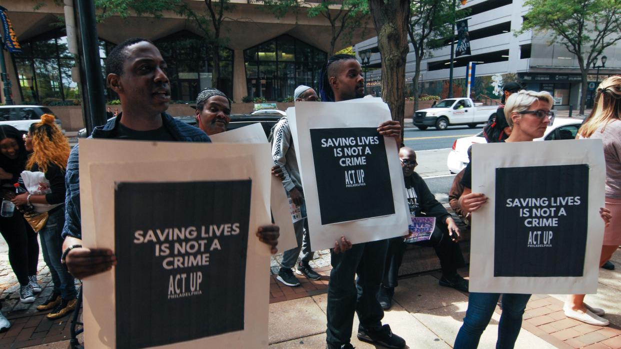  Protestors in Philadelphia. 