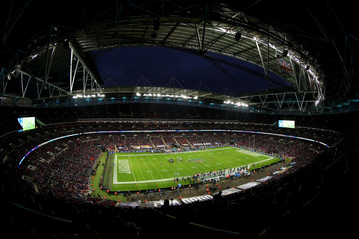 Wembley Stadium in London.