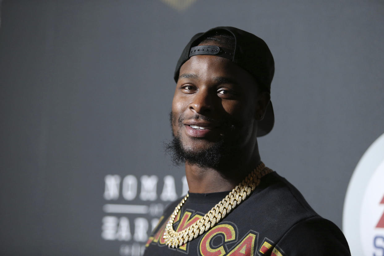 Pittsburgh Steelers Le'Veon Bell arrives at the EA Sports Bowl at The Armory on Thursday, Feb. 1, 2018, in Minneapolis. (Photo by Omar Vega/Invision/AP)