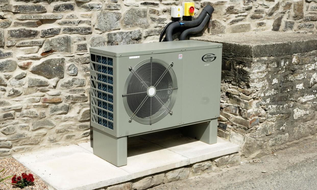 <span>An air source heat pump fitted in Wales.</span><span>Photograph: KBImages/Alamy</span>