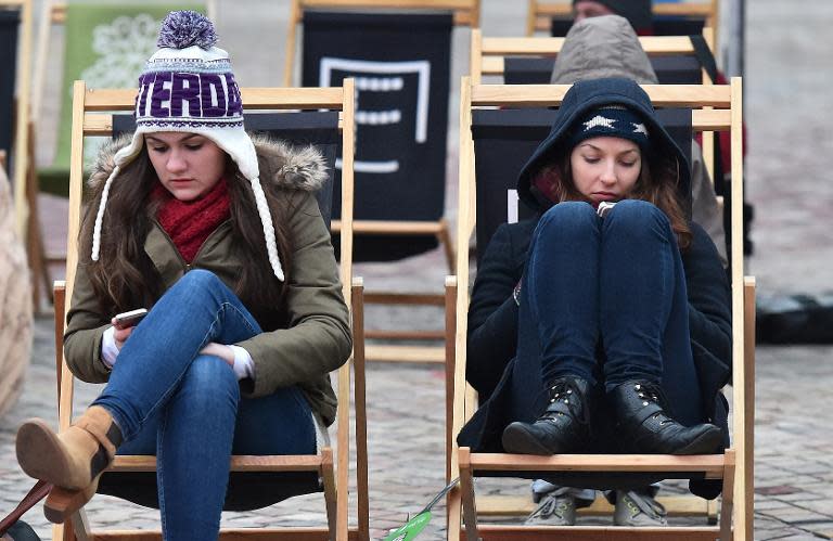 Fans of Australian singer Guy Sebastian, who represented his country as a wild card at the 60th Eurovision Song Contest in Vienna, follow a live broadcast at Federation Square in Melbourne, on May 24, 2015