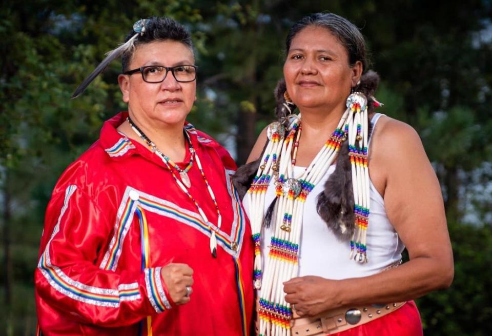 Monique "Muffie" Mosseau (left) and her wife, Felipa De Leon, have been active in the Rapid City homeless community. Their Rapid City-based group, Uniting Resilience, works to champion Native Two-Spirit LGBTQ rights.