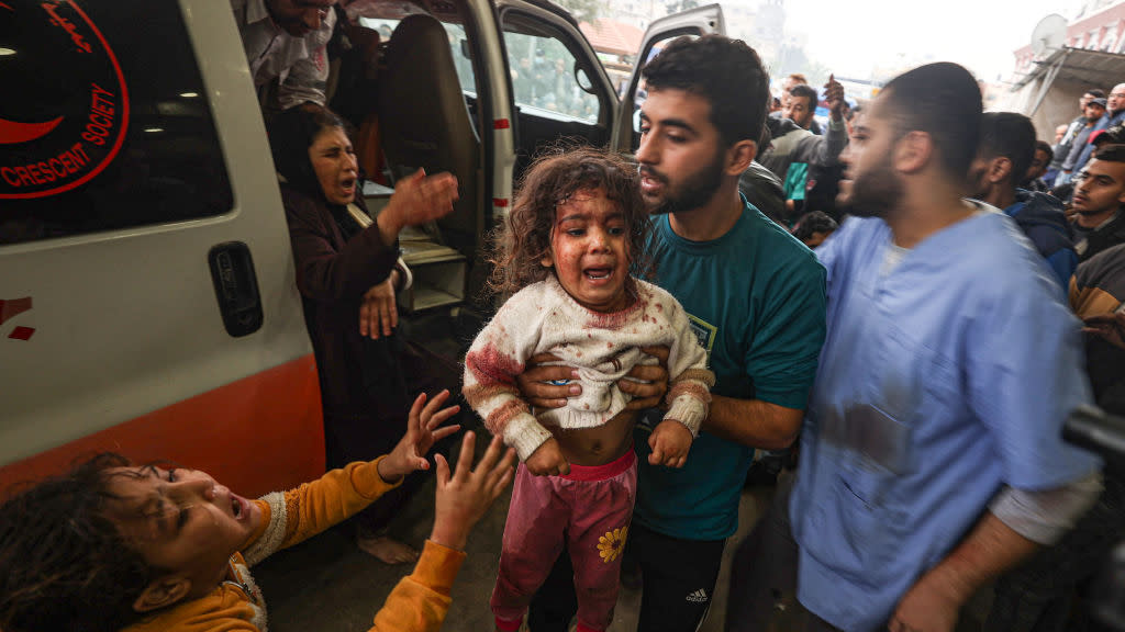  Palestinian children wounded in Khan Younis, Gaza. 