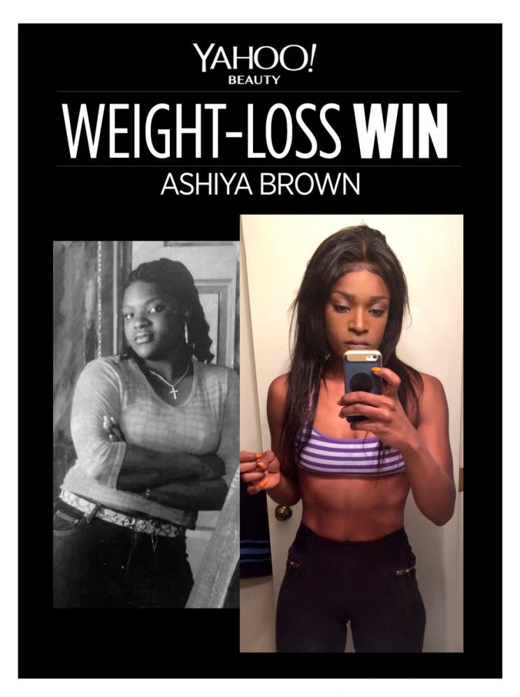 Ashiya Brown lost 85 pounds. 