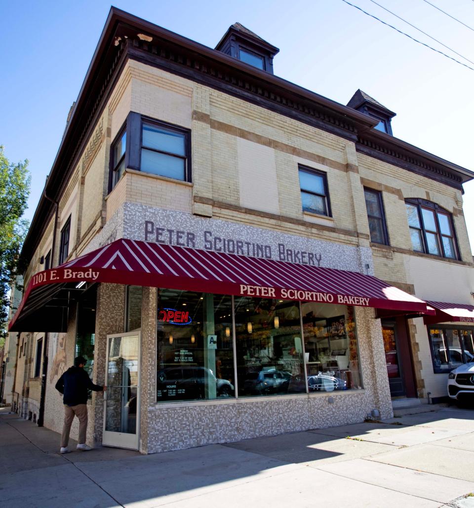 Peter C. Sciortino and his wife, Grace, opened Peter Sciortino Bakery on Brady Street in 1947. In 1997, the Sciortinos sold their bakery to three young employees who still own and operate it today. The bakery is at 1101 E. Brady St.