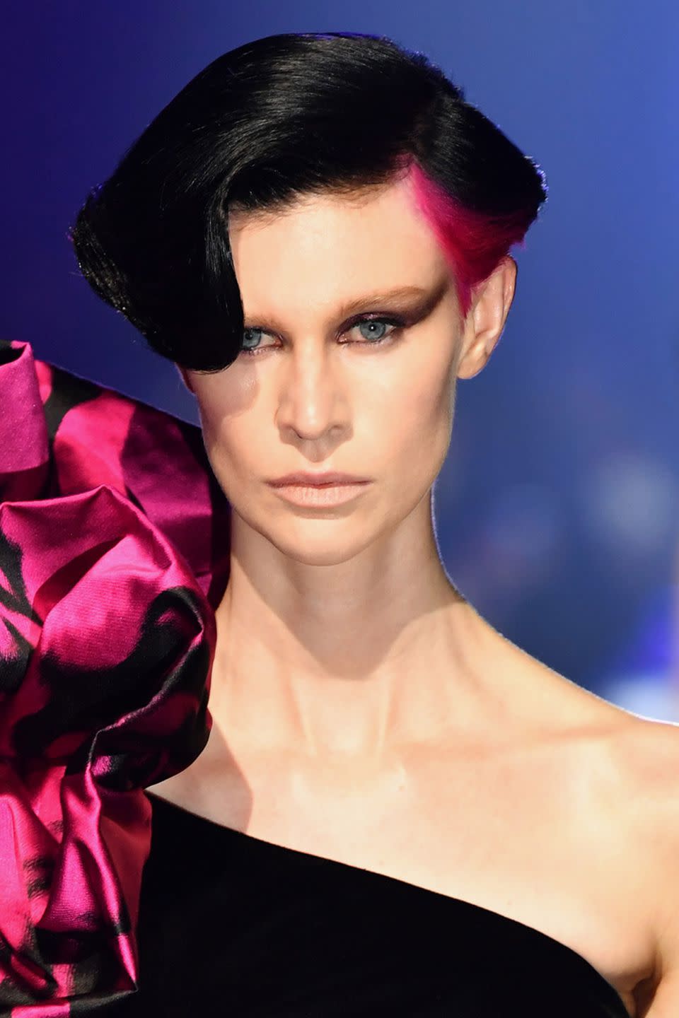 <p><strong>Trend: </strong><strong>smoky eyeliner flicks </strong></p><p>In a cross between a smoky eye and eyeliner flicks, lead make-up artist Diane Kendall used jewel-toned eyeshadow, combined with gel and liquid eyeliners, to create a bold 80s-inspired make-up look at Marc Jacobs. The colour of each models' eyeshadow also coordinated with the outfits they were wearing. </p><p>Use a Marc Jacobs Beauty's <a rel="nofollow noopener" href="https://www.net-a-porter.com/gb/en/Shop/Search?keywords=Eye-Conic+Longwear+&termUsed=Eye-Conic+Longwear+" target="_blank" data-ylk="slk:Eye-Conic Eyeshadow Palette;elm:context_link;itc:0;sec:content-canvas" class="link ">Eye-Conic Eyeshadow Palette</a>, £32, alongside Marc Jacobs' new <a rel="nofollow noopener" href="https://www.net-a-porter.com/gb/en/product/1063232/Marc_Jacobs_Beauty/shameless-youthful-look-24-hour-foundation-medium-y360" target="_blank" data-ylk="slk:Shameless Youthful Look 24-Hour Foundation;elm:context_link;itc:0;sec:content-canvas" class="link ">Shameless Youthful Look 24-Hour Foundation</a>, £32 to recreate the look.</p>