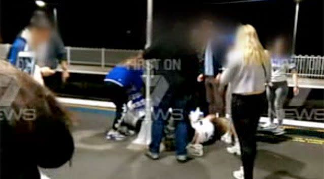 The chaos continued on the platform at Redfern station. Photo: 7 News