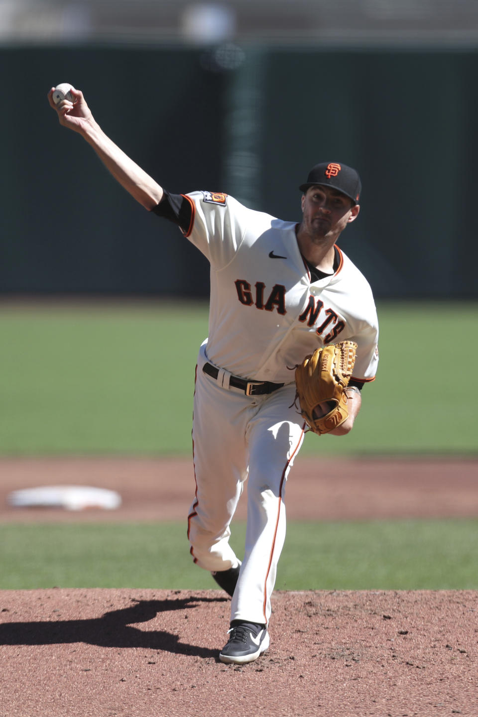 San Francisco Giants' Kevin Gausman throws against the Colorado Rockies during the second inning of a baseball game in San Francisco, Thursday, Sept. 24, 2020. (AP Photo/Jed Jacobsohn)