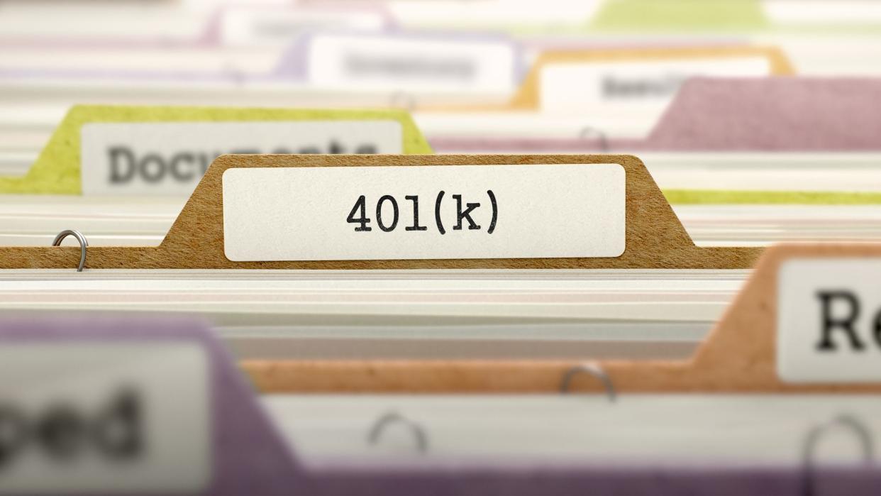 401K Concept on File Label in Multicolor Card Index.