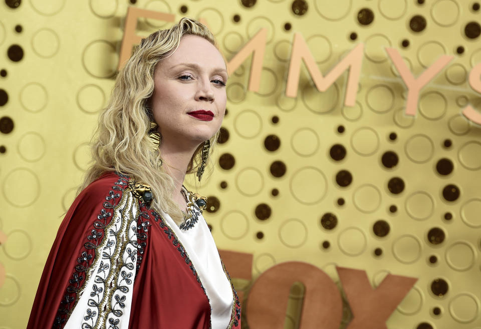 Gwendoline Christie arrives at the 71st Primetime Emmy Awards on Sunday, Sept. 22, 2019, at the Microsoft Theater in Los Angeles. (Photo by Jordan Strauss/Invision/AP)