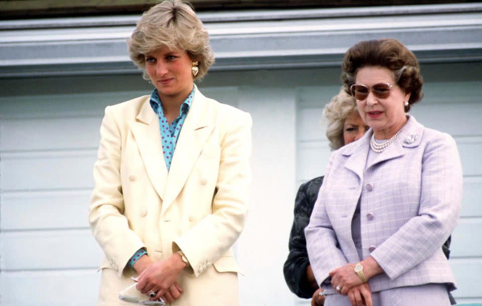 We can see Diana talking about asking advice from the Queen. Source: Getty