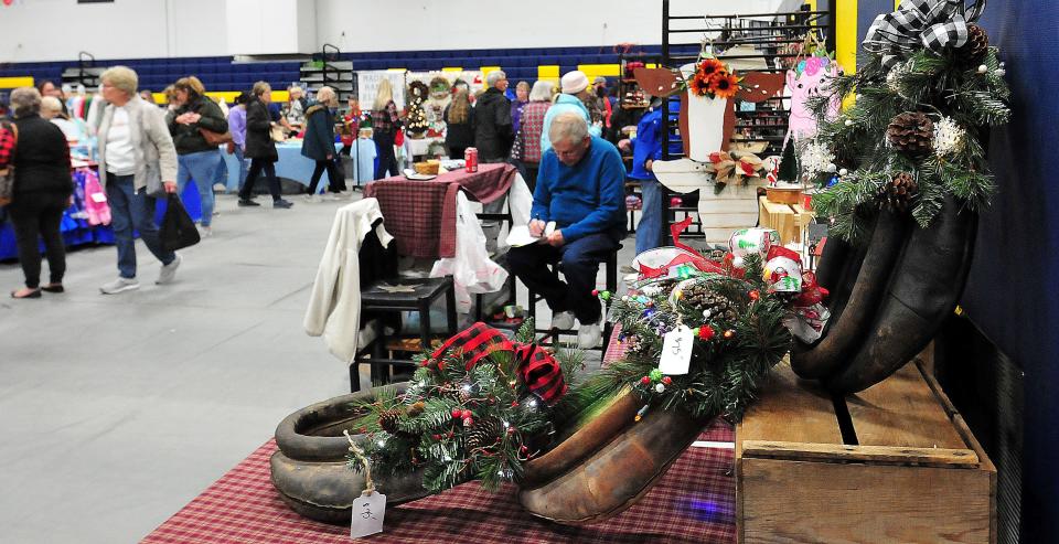 Roughly 200 vendors sold items at the 48th annual Hillsdale Arts and Crafts Festival at Hillsdale High School on Saturday, Nov. 12, 2022.