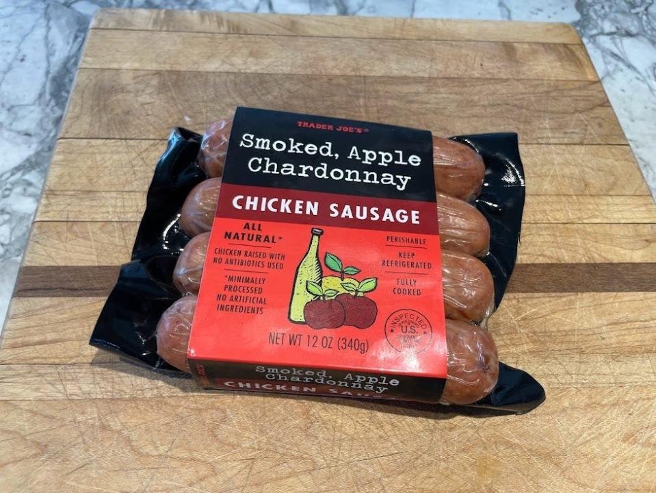 Trader Joe's smoked apple Chardonnay sausage