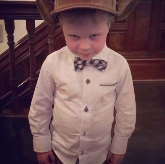 Of course Gideon had a turkey hat for Thanksgiving. (Photo: Instagram)