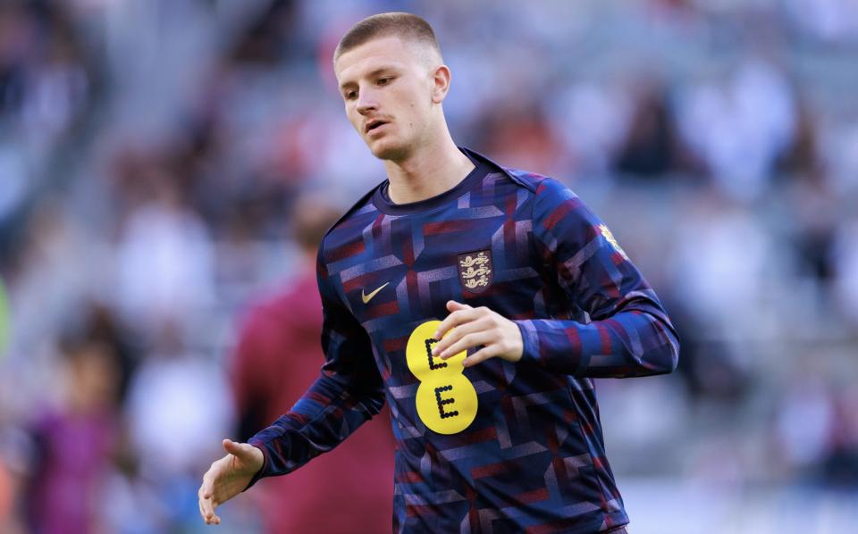 Adam Wharton warms up ahead of England's friendly against Bosnia and Herzegovina