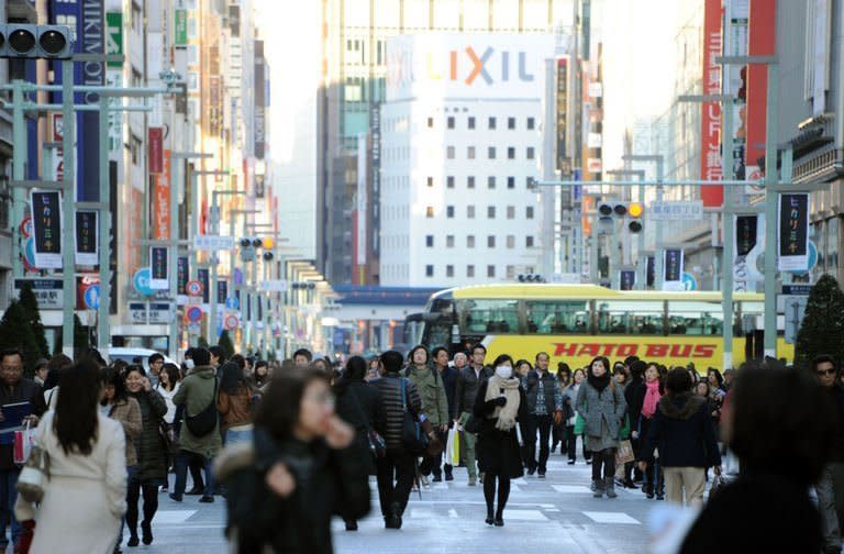 Shoppers in the Ginza shopping district in Tokyo pictured in December 1, 2012. The sound of Mandarin-speaking tourists and the cash tills they set ringing have become rare in Tokyo's upmarket Ginza district, retailers say, since a flare-up in an island row between China and Japan