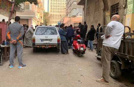 Family of those convicted and executed for the killing of public prosecuter Hisham Barakat gather at Zynhom morgue in Cairo, Egypt as they wait for the bodies to be released February 20, 2019. REUTERS/Amina Ismail