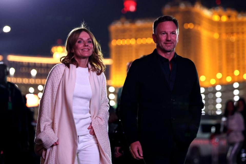 Christian  and Geri Horner walk in the paddock ahead of the F1 Grand Prix in Las Vegas last November (Getty)