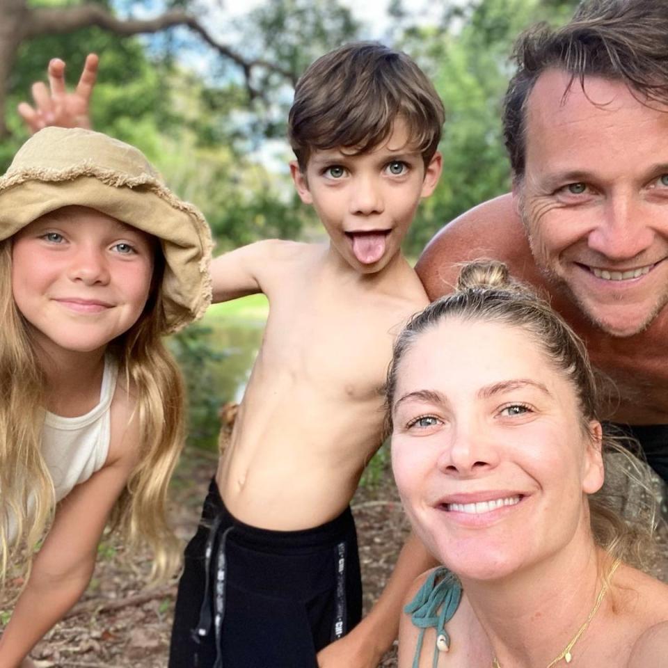 Natalie Bassingthwaighte and her husband, Cameron McGlinchey, and their two children Harper and Hendrix. Photo: Instagram/natbassingthwaighte.