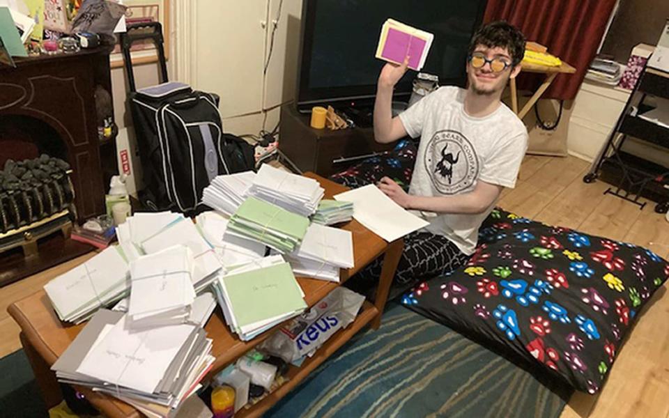Autistic teenager Paddy Joyce who has sent almost 700 thank you cards to staff at a hospital  - NHS Greater Glasgow and Clyde/PA Wire