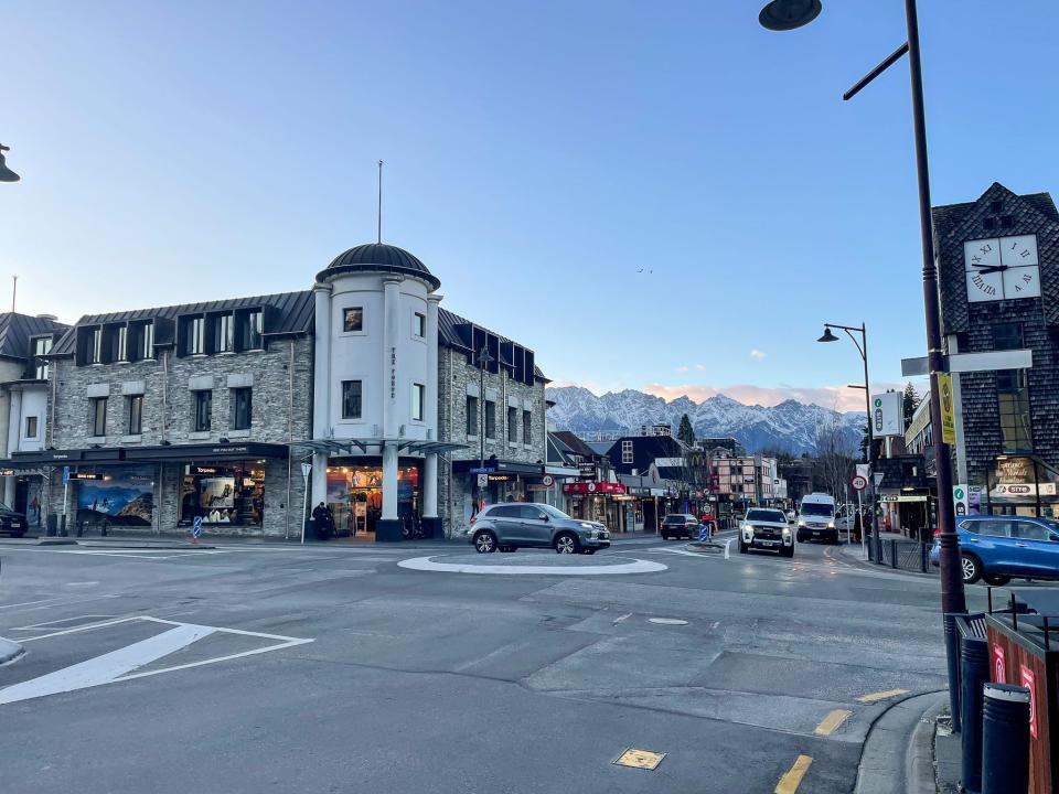 A roundabout in Queenstown, New Zealand.