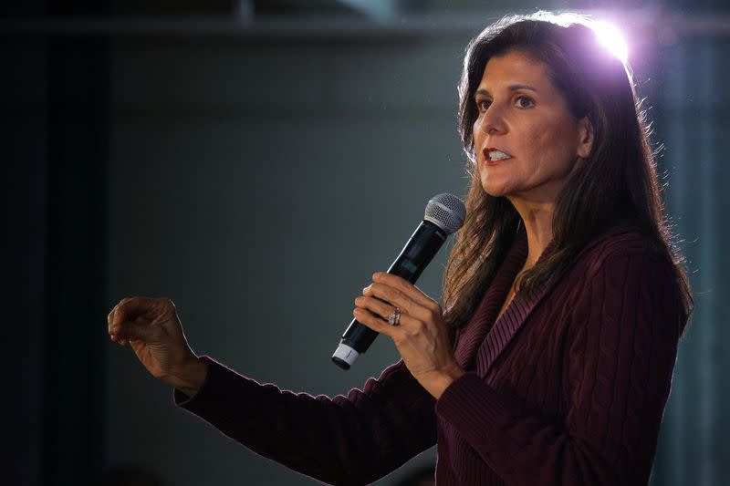 Republican presidential candidate Haley, campaigns in Exeter