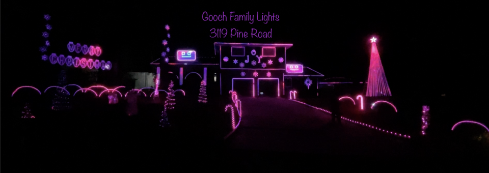 Christmas lights display at 3119 Pine Road, Orange Park, home of Alexa Gooch.