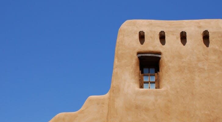 An adobe building in New Mexico