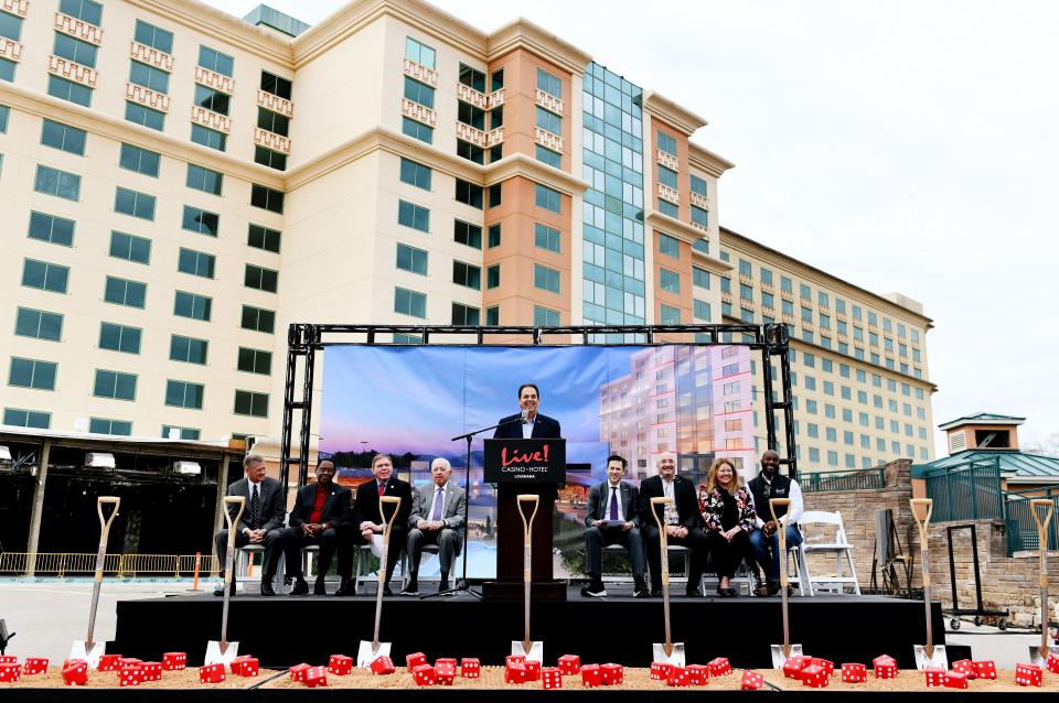 Jon Cordish speaks during the Live! Casino & Hotel Louisiana's groundbreaking ceremony at the former Diamond Jack's Casino location on Wednesday December 13, 2023, in Bossier City.