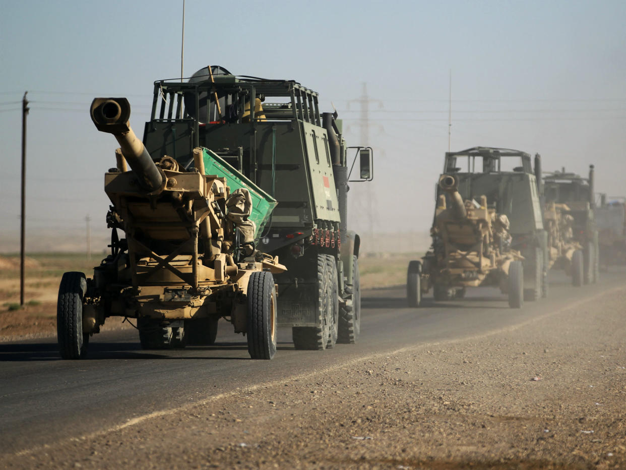 Iraqi army artillery on the way to Kirkuk: Getty
