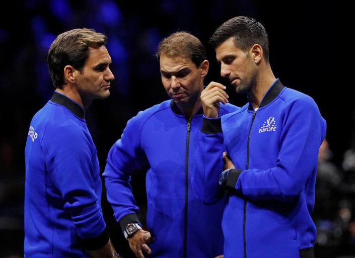 Roger Federer, Rafael Nadal, Novak Djokovic.