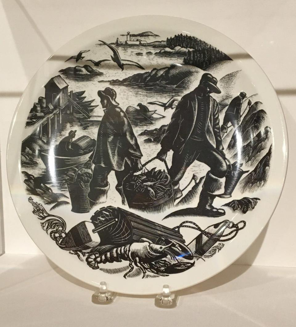 Lobstering Plate by Claire Leighton for Josiah Wedgewood & Sons.