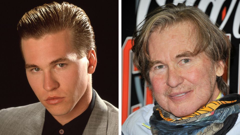 Val Kilmer in 1986 and 2019