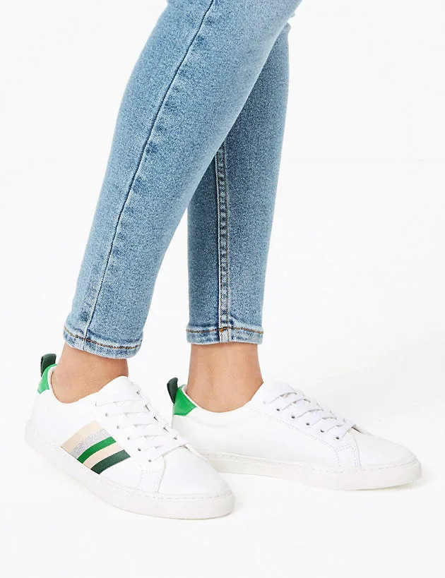 Ribbon Detail Lace Up Trainers. Image via Marks & Spencer.