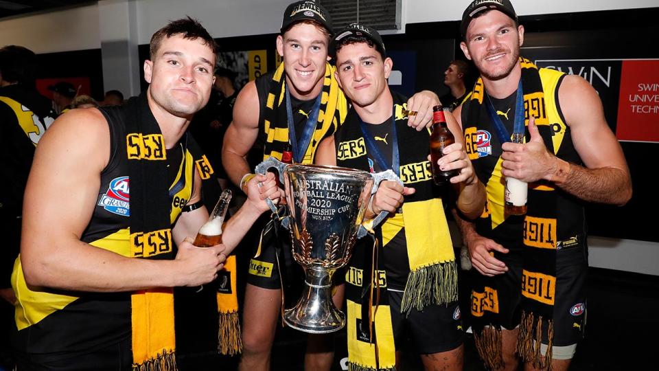 Jayden Short, pictured here celebrating with Richmond teammates after the AFL grand final.