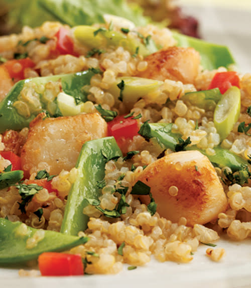 Toasted Quinoa Salad with Scallops and Snow Peas