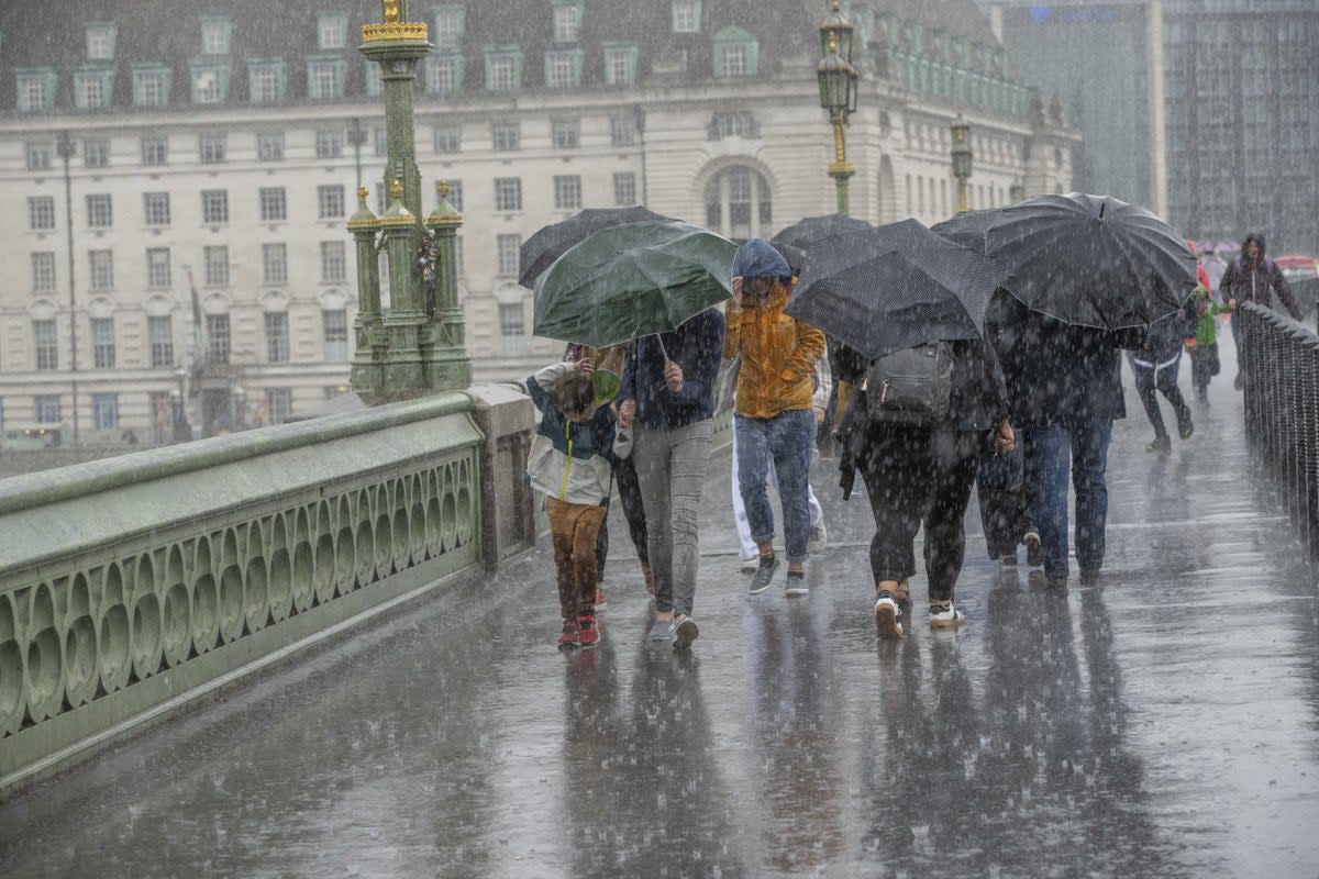 The Met Office has issued weather warnings for rain this week across parts of the UK (Jeff Moore/PA) (PA Wire)