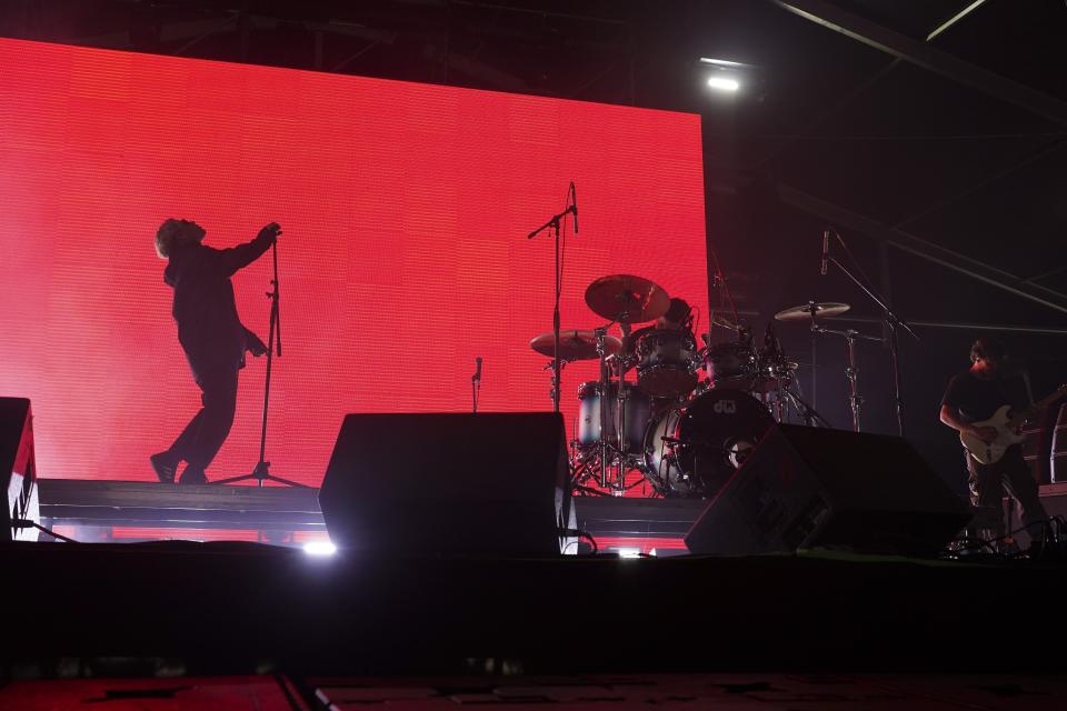 La banda venezolana Lara Project durante su concierto en el festival AXE Ceremonia en el Parque Bicentenario en la Ciudad de México el domingo 24 de marzo de 2024. (Foto AP/ Marco Ugarte)