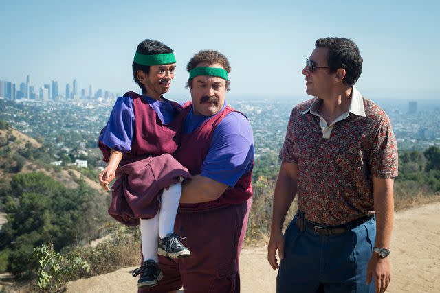 <p>Glen Wilson/Netflix</p> Kevin James and Adam Sandler in 'Sandy Wexler'.