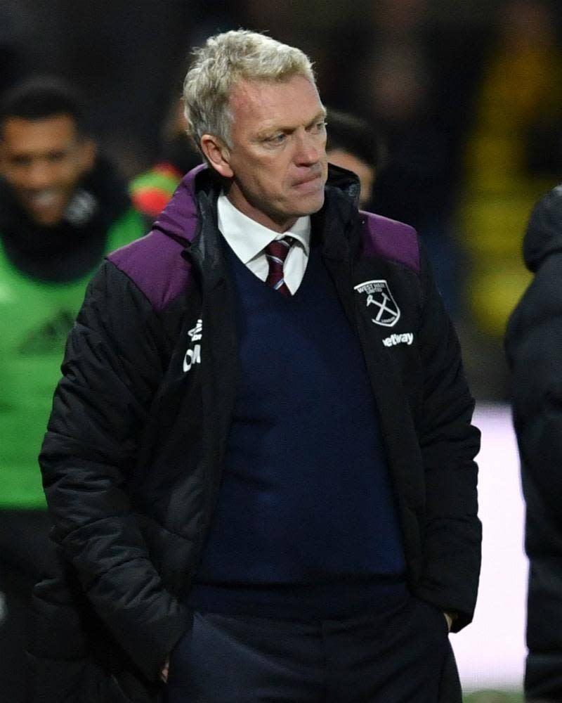 David Moyes reacts to West Ham's 2-0 defeat by Watford (Getty)