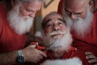 <p>Students at Brazil's School of Santa Claus got ready to spread Christmas cheer in Rio de Janeiro in December 2015.</p>