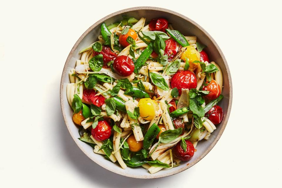 Pasta Salad with Spring Vegetables and Tomatoes