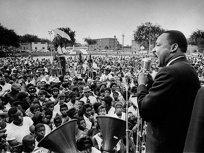 <b>"In the process of gaining our rightful place we must not be guilty of wrongful deeds. Let us not seek to satisfy our thirst for freedom by drinking from the cup of bitterness and hatred."</b>– during his "I Have a Dream Speech" on Aug. 28, 1963 at the Lincoln Memorial in Washington, D.C.