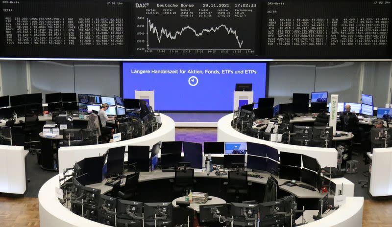 FILE PHOTO: German share price index DAX graph is pictured at the stock exchange in Frankfurt