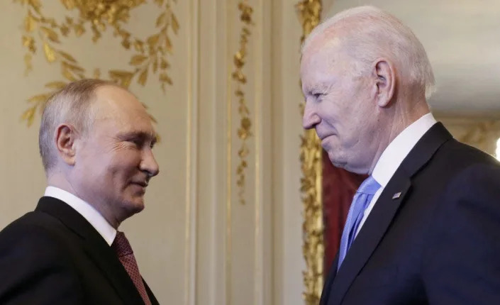 Vladimir Putin and Joe Biden meet in 2021