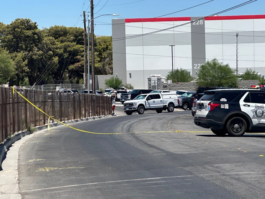 All lanes of I-15 were completely closed to traffic following what started as an incident involving a suicidal person near Lake Mead Boulevard on July 5, 2024 shortly after 12 p.m. (KLAS)