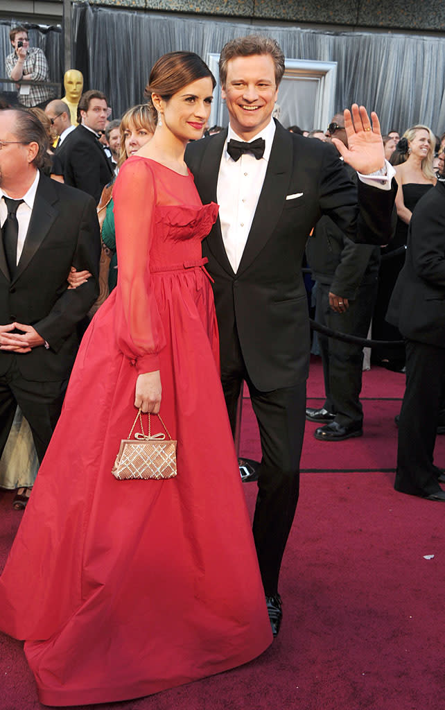 Colin Firth and Livia Giuggiola arrive at the 84th Annual Academy Awards in Hollywood, CA.