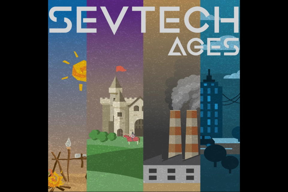 Minecraft Mods - SevTech Ages - The SevTech Ages logo on black