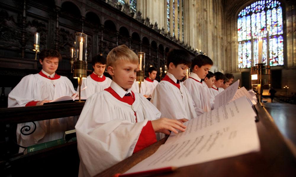 King’s College Choir rehearse A Festival of Nine Lessons and Carols.